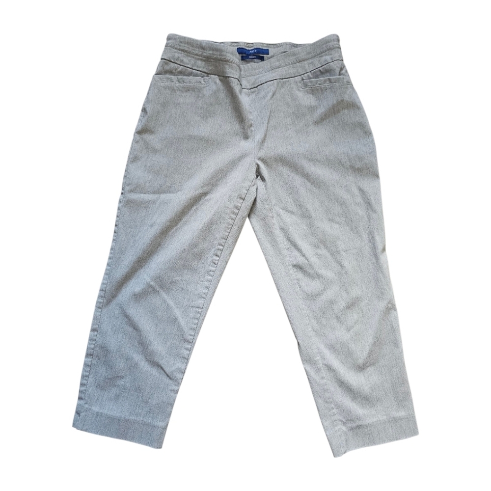 Apt. 9 Gray Pull On Capri Length Brynn Pants With Pockets Size 8 Petite